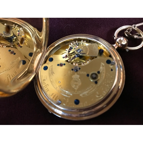 100 - An extremely rare and fine 18K gold full hunter chronometer pocket watch with key wind by John McLen... 