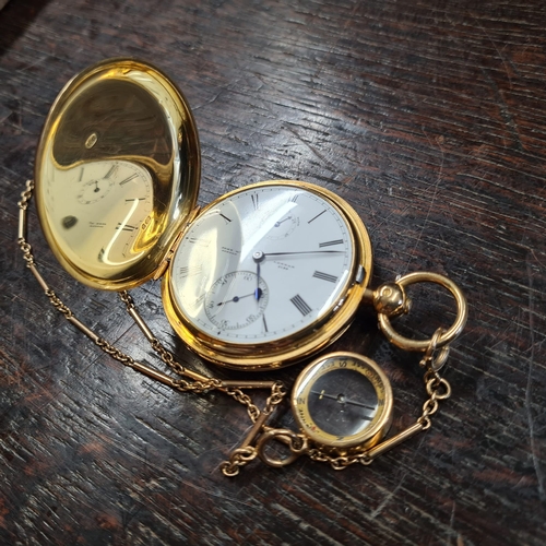 100 - An extremely rare and fine 18K gold full hunter chronometer pocket watch with key wind by John McLen... 