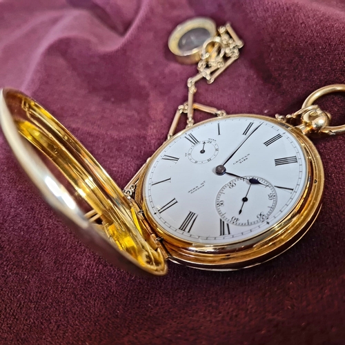 100 - An extremely rare and fine 18K gold full hunter chronometer pocket watch with key wind by John McLen... 