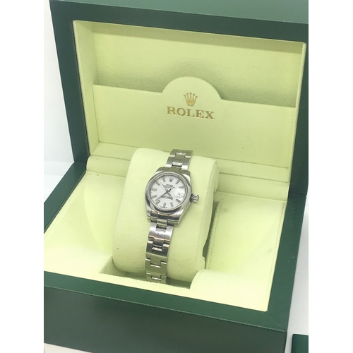 132 - Rolex Oyster Perpetual Lady-Datejust Watch, 179160 with original box, tags and receipts. Working at ... 