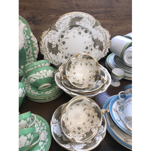 145 - Mixed antique porcelain/ceramic tableware items including S.W.D Burslem ware items, George Jones 'Rh... 