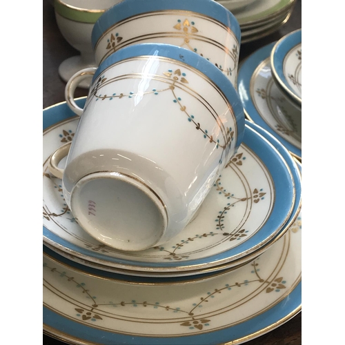 145 - Mixed antique porcelain/ceramic tableware items including S.W.D Burslem ware items, George Jones 'Rh... 