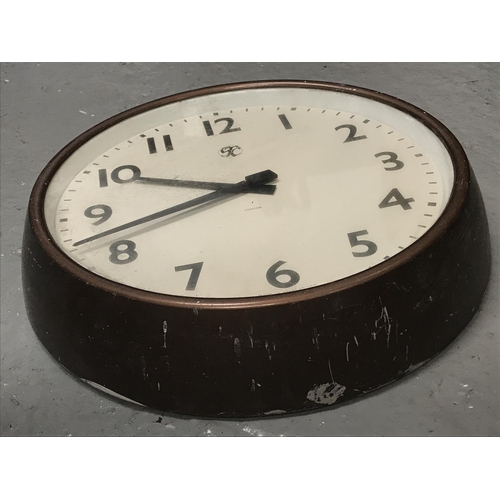 63 - Industrial style electric wall clock by ECS/Smiths, 'STC' to clock face - The initials represents St... 