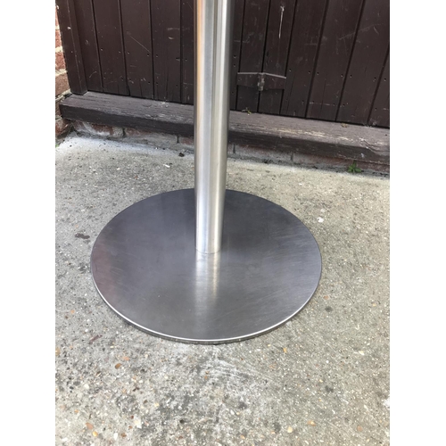 7 - Large Circular table with weighted stainless-steel base. All ready dismantled for easier transportat... 