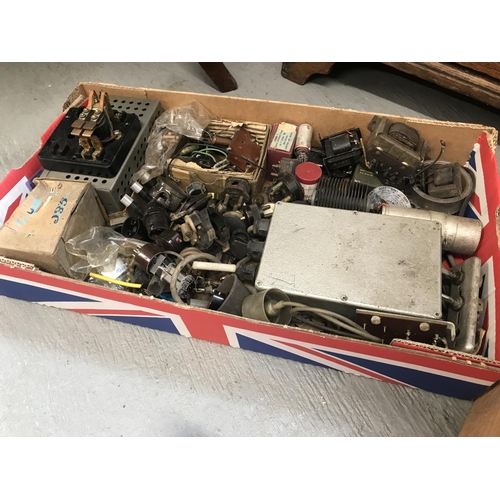 9 - A large quantity of radio valves and accessories, three boxes in total A/F