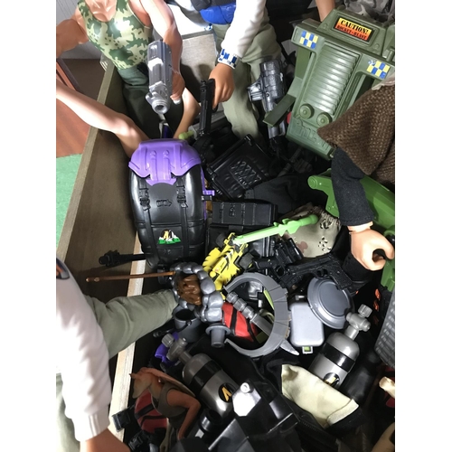 25 - Five Action Man figures and accessories together with Star Wars items including a fighter vehicle