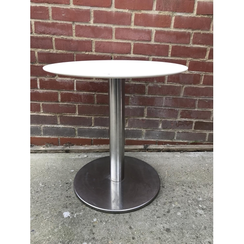 5 - Small Circular table with weighted stainless-steel base. Can be dismantled if needed in sections for... 