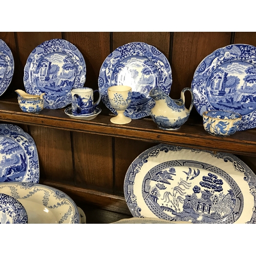 147 - Copeland Spode's, Willow and blue and white items including platters, jugs, plates, cups and saucers... 