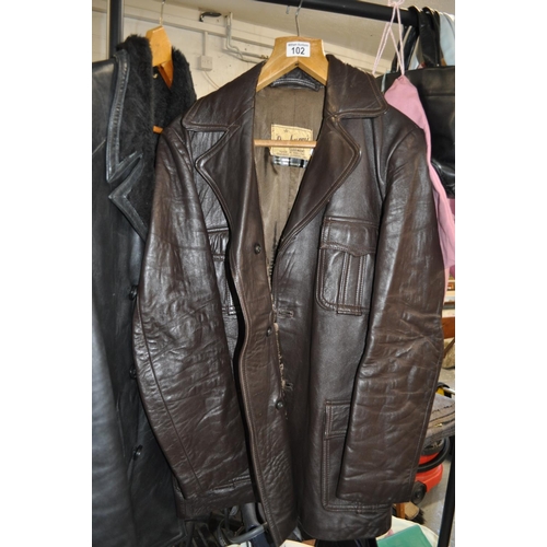 102 - Two gentleman's leather coats