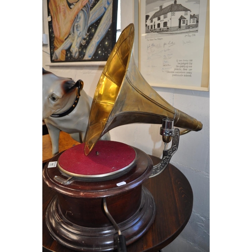 11 - Reproduction His Masters Voice gramophone with large 'Nipper' statue, appprox H50cm dog