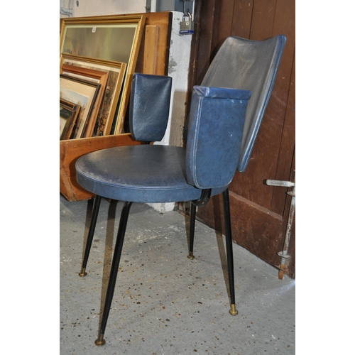 120 - A retro chair with splayed legs and upturned arm rest design