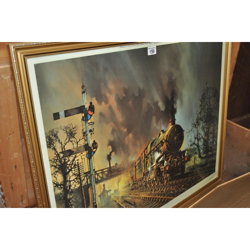 159 - A quantity of railway / steam engine related framed pictures including a Cuneo framed print