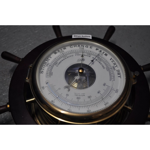 16 - Aug Schatz & Shone West German Ship's wheel Barometer