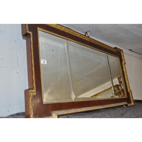 32 - Triptych over mantle mirror, approx L130 cm x H67 cm