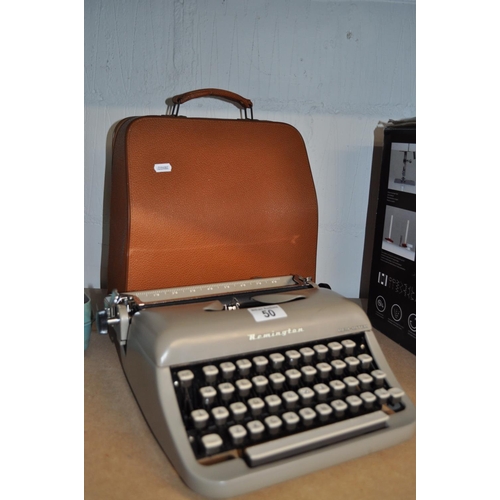 50 - Retro 'Remington' typewriter in case