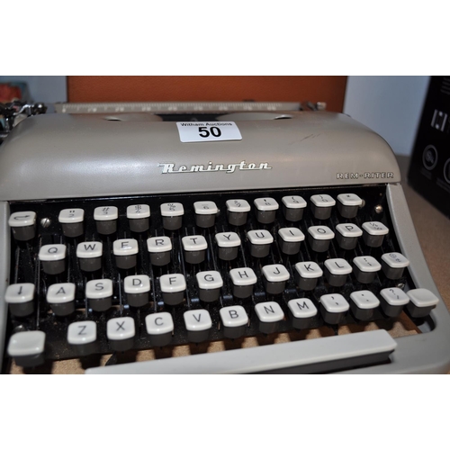 50 - Retro 'Remington' typewriter in case