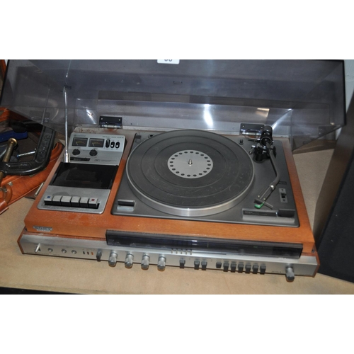 58 - Sony turntable Dolby system record/radio player with speakers, model  HMK70 - PAT tested