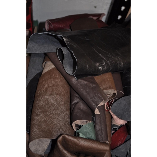 62 - Large quantity of leather pieces in various sizes and colours