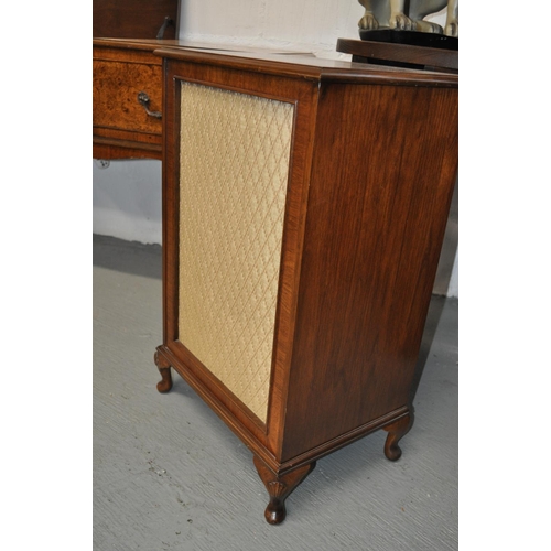 7 - A Dynatron Radiogram and Garrard record player in a cased burr walnut unit together with matching sp... 