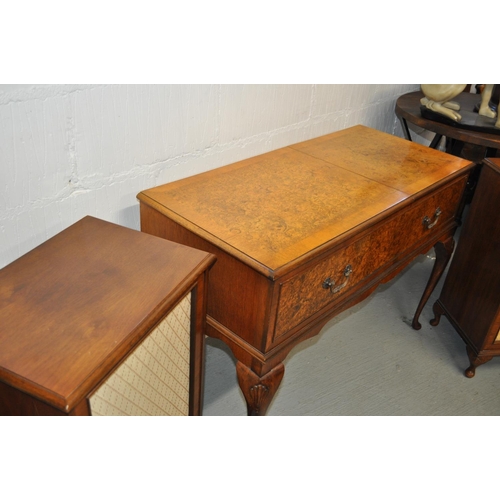 7 - A Dynatron Radiogram and Garrard record player in a cased burr walnut unit together with matching sp... 