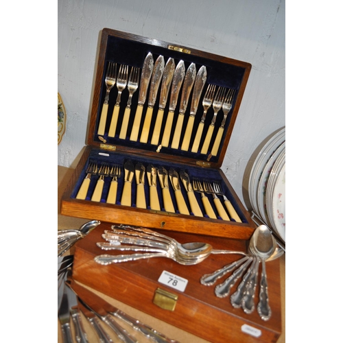 78 - A canteen of cutlery and fish knife and fork canteen