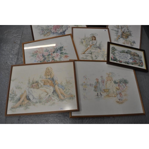 86 - A quantity of nicely executed tapestry/embroidered pictures, eight items in total