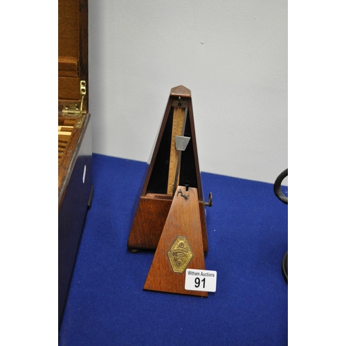 91 - Antique wooden Maelzele Metronome