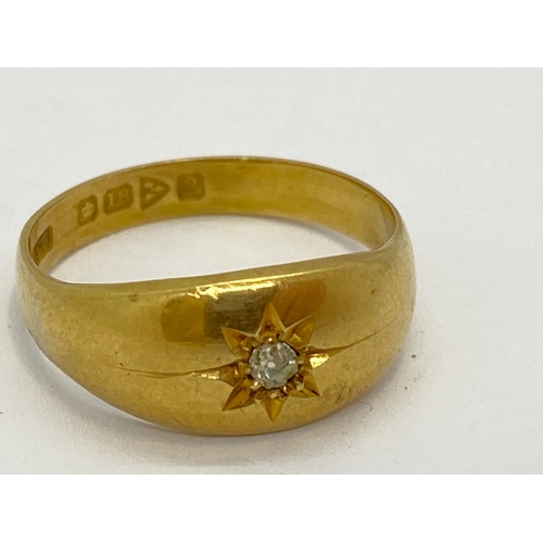 Gold band with diamonds on sale inset