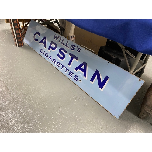 Wills' Capstan Cigarettes enamel advertising sign, approx. size L183cm X  H38cm
