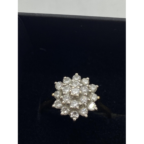 116 - 18ct yellow gold diamond cluster ring, approx .50ct, hallmarked London K