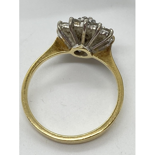 116 - 18ct yellow gold diamond cluster ring, approx .50ct, hallmarked London K