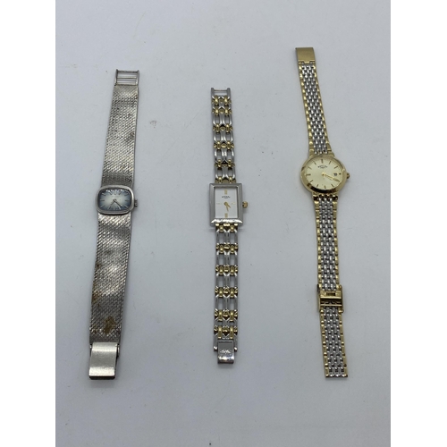 165 - Three ladies Rotary wrist watches, in various designs, one hallmarked 925