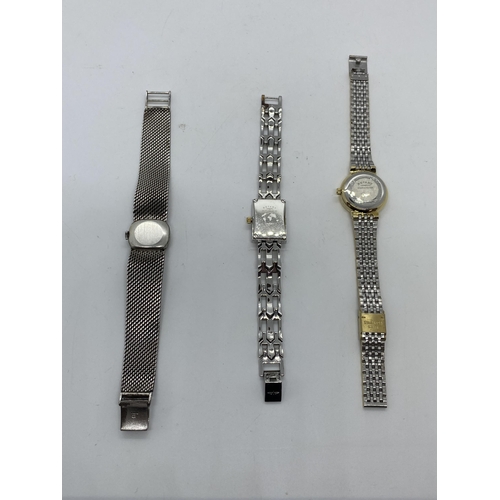 165 - Three ladies Rotary wrist watches, in various designs, one hallmarked 925