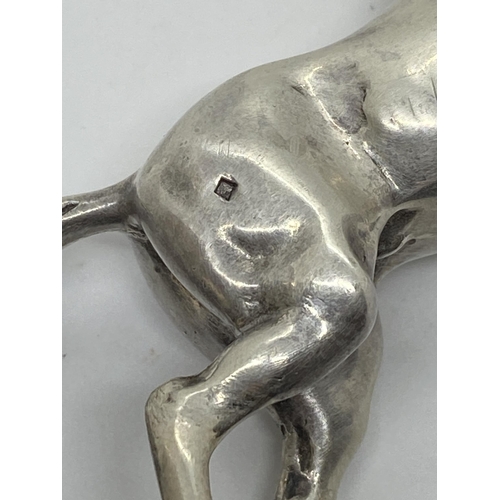 272 - A silver Arabian Stallion in a rearing stance, approx weight 105g