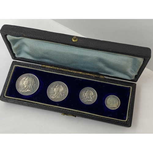 286 - Mawndy Queen Victoria 1895 complete gold coin set (x4 coins) in original presentation box