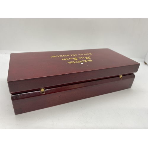 8 - Sheaffer Asian Series Bamboo Royal Selangor fountain pen with 18k gold nib in original presentation ... 