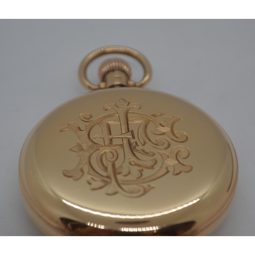 153 - A 9ct gold half-hunter pocket watch, the  case hallmarked for A.L.D 323999, hallmark Birmingham 1925... 