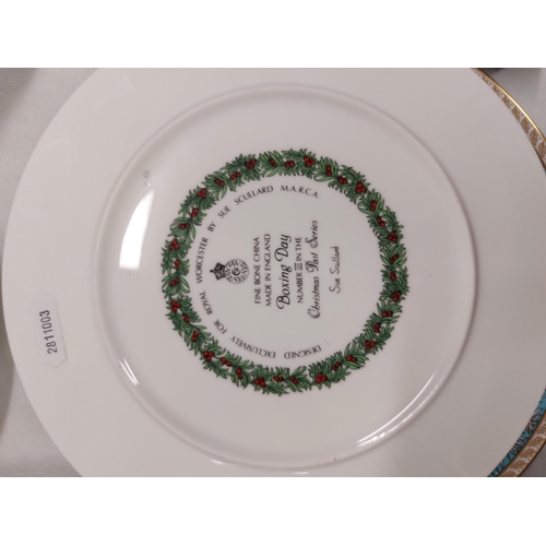 1 - A quantity of Christmas themed plates including Royal Worcester (x9), Royal Doulton (x4), Aynsley (x... 