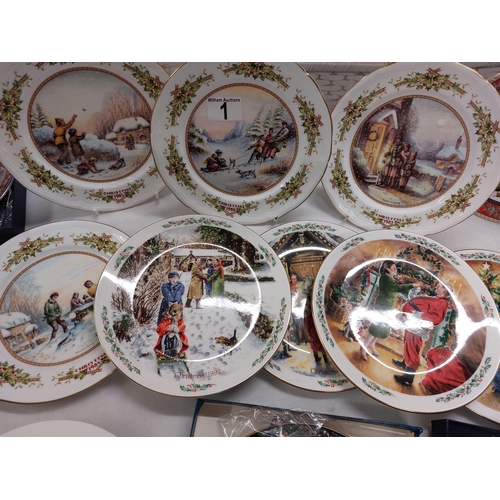 1 - A quantity of Christmas themed plates including Royal Worcester (x9), Royal Doulton (x4), Aynsley (x... 