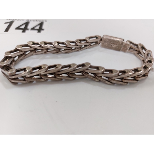 144 - Silver bracelet marked 925