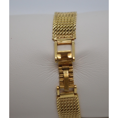 157 - Vintage 18ct yellow gold and diamond Omega ladies watch, working at time of cataloguing.  Approx 0.5... 