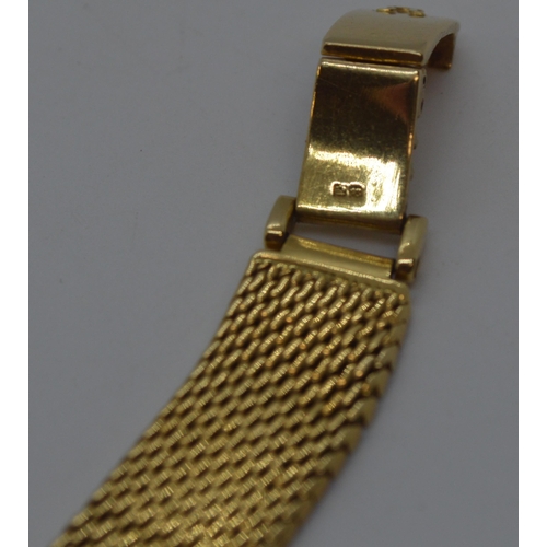 157 - Vintage 18ct yellow gold and diamond Omega ladies watch, working at time of cataloguing.  Approx 0.5... 