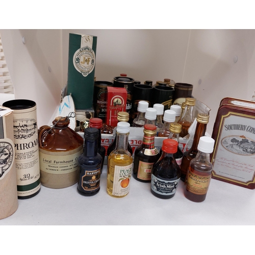 22 - A collection of miniatures including whiskies, port, spirits, liqueurs etc A/F