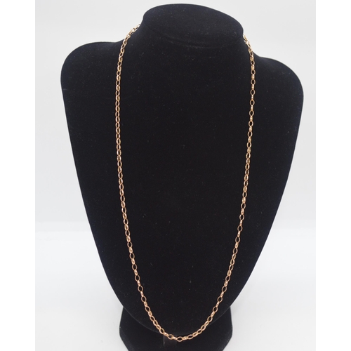 46 - 9ct gold belcher/link design necklace, stamped 9k, approx length 22inches, approx weight 8.8g