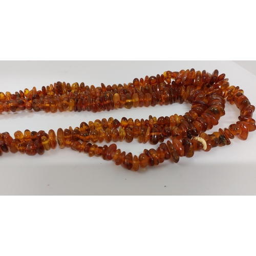 58 - Amber triple strand necklace, approx gross weight  96grams