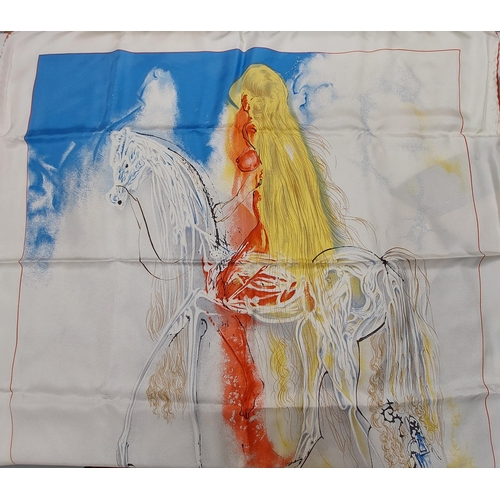 6 - Rare limited edition SALVADOR DALI 'Lady Godiva', on silk, signed in the plate, 86cm x 78cm. in orig... 