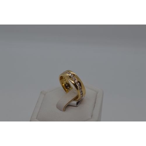 186 - 18ct Yellow gold diamond band, marked 18K 0.75ct, approx size J, approx weight 5g, This item has bee... 