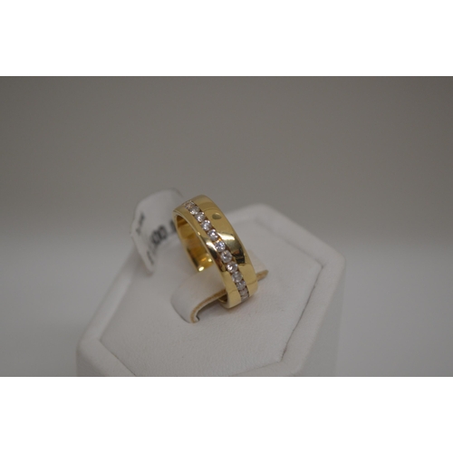 186 - 18ct Yellow gold diamond band, marked 18K 0.75ct, approx size J, approx weight 5g, This item has bee... 