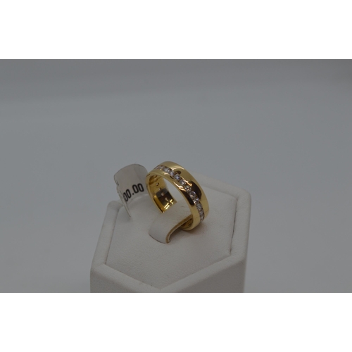 186 - 18ct Yellow gold diamond band, marked 18K 0.75ct, approx size J, approx weight 5g, This item has bee... 