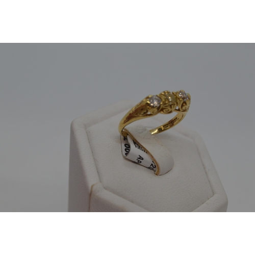 190 - 18ct yellow diamond ring, featuring three stones approx total 0.80ct, hallmarked 750 London,  approx... 